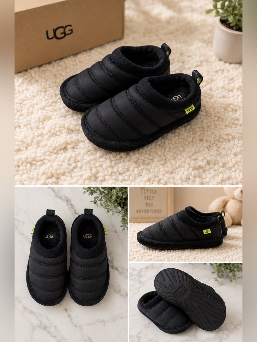 UGG Black Kids Slippers